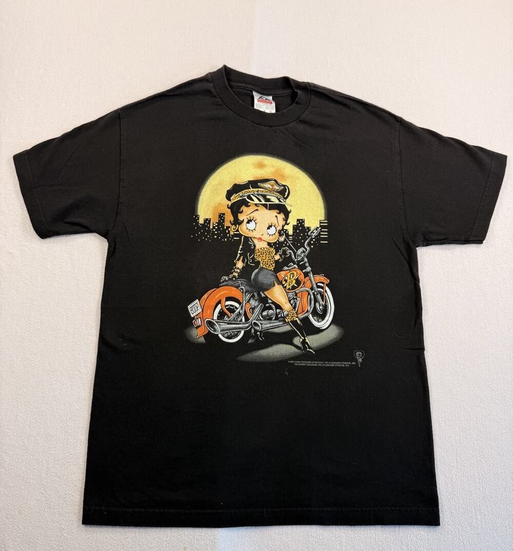 Vintage Betty Boop Biker Babe Shirt Size L